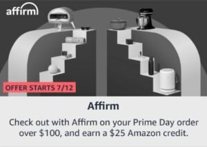 Affirm Amazon Prime Day $25 credit offer