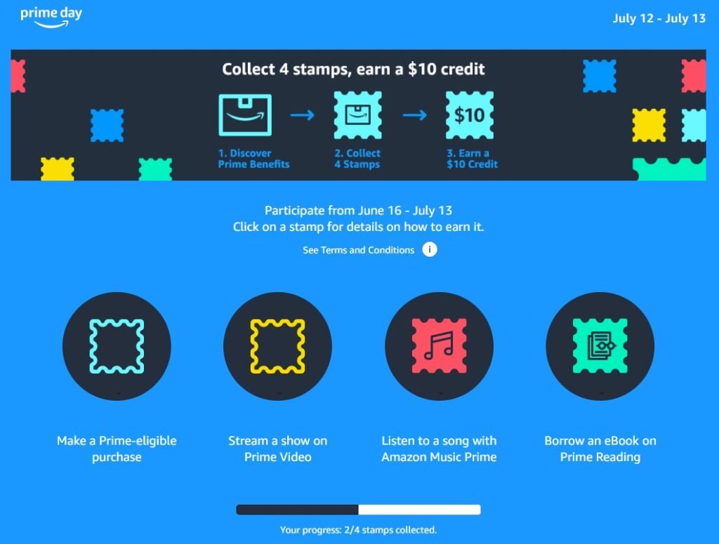 $10 credit on Amazon Prime Day