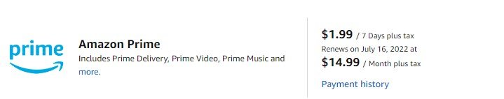 Amazon Prime Trial Offer